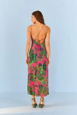 Farm Rio Pink Leaves Midi Dress 7 Farm Rio Pink Leaves Midi Dress -Farm Rio Shoop 305298 03