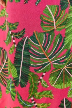 Farm Rio Pink Leaves Midi Dress 8 Farm Rio Pink Leaves Midi Dress -Farm Rio Shoop 305298 04