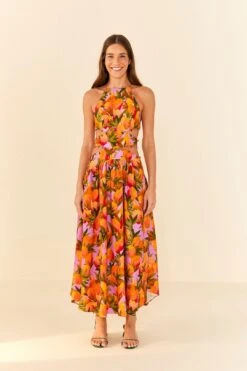 Farm Rio Lilac Mango Macaws Midi Dress 9 Farm Rio Lilac Mango Macaws Midi Dress -Farm Rio Shoop 305347 04