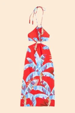 Farm Rio Red Sweet Jungle Cut Out Midi Dress -Farm Rio Shoop 305349 06
