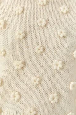 Farm Rio White Handmade Flowers Sweater -Farm Rio Shoop 305388 05