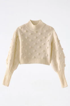 Farm Rio White Handmade Flowers Sweater -Farm Rio Shoop 305388 06