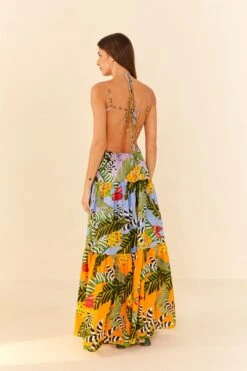 Farm Rio Mixed Striped Bananas Maxi Dress 8 Farm Rio Mixed Striped Bananas Maxi Dress -Farm Rio Shoop 305797 03
