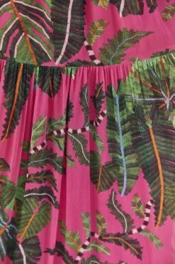 Pink Leaves Cut Out Maxi Dress -Farm Rio Shoop 305799 06
