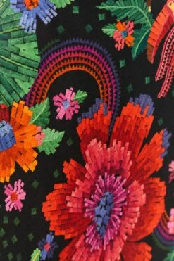 Farm Rio Black Blooming Garden Lenzing™ Ecovero™ Viscose Midi Dress -Farm Rio Shoop 306067 05 1