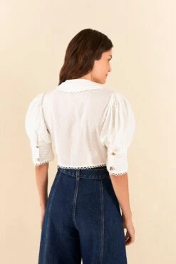 Farm Rio Off-White Cropped Blouse 5 Farm Rio Off-White Cropped Blouse -Farm Rio Shoop 306077 04