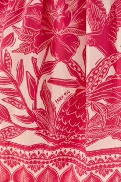 Farm Rio Pink Tropical Woodcut Maxi Dress 10 Farm Rio Pink Tropical Woodcut Maxi Dress -Farm Rio Shoop 306082 05