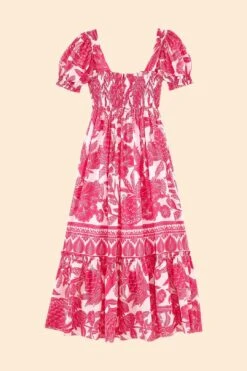 Farm Rio Pink Tropical Woodcut Maxi Dress 11 Farm Rio Pink Tropical Woodcut Maxi Dress -Farm Rio Shoop 306082 06