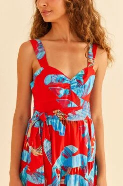 Farm Rio Red Sweet Jungle Midi Dress 10 Farm Rio Red Sweet Jungle Midi Dress -Farm Rio Shoop 306090 05