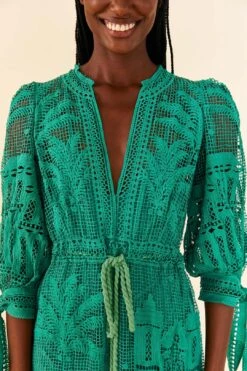 Farm Rio Green Morada Boa Guipure Dress -Farm Rio Shoop 306101 03