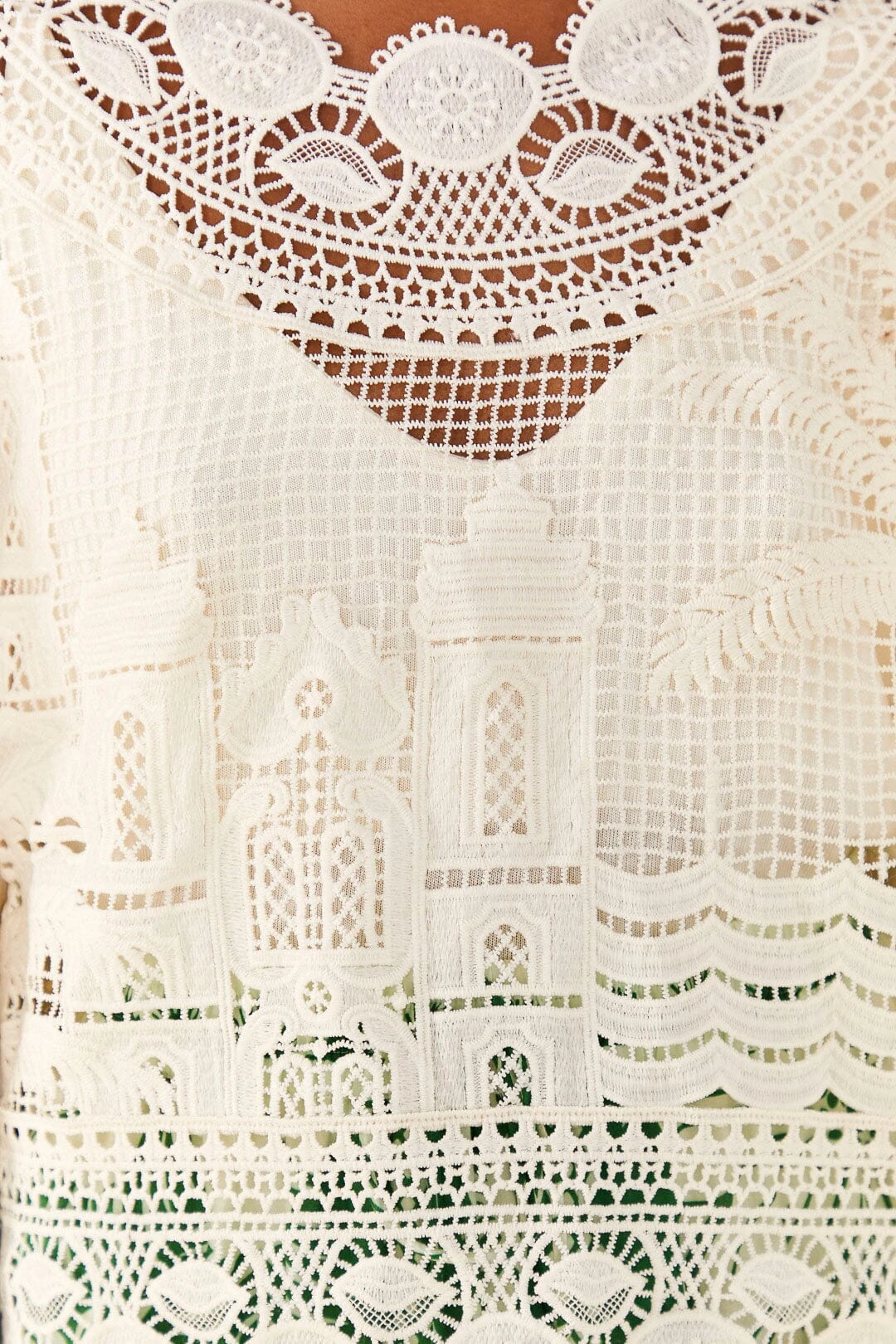 Farm Rio Off-White Morada Boa Guipire Blouse 4 Farm Rio Off-White Morada Boa Guipire Blouse - Image 4