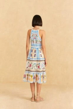 Farm Rio Grandma Gift Embroidered Midi Dress -Farm Rio Shoop 306112 04