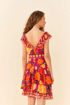 Farm Rio Pink Flowers Tapestry Mini Dress -Farm Rio Shoop 306144 04
