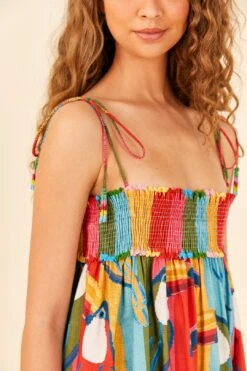 Farm Rio Wonderful Toucans Organic Cotton Midi Dress -Farm Rio Shoop 306145 03