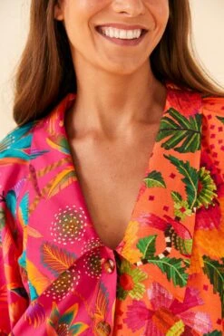 Farm Rio Mixed Warm Prints Organic Cotton Mini Dress -Farm Rio Shoop 306155 03