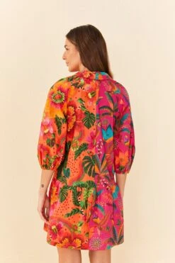 Farm Rio Mixed Warm Prints Organic Cotton Mini Dress -Farm Rio Shoop 306155 04