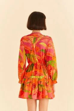 Farm Rio Orange Ombre Forest Mini Dress 8 Farm Rio Orange Ombre Forest Mini Dress -Farm Rio Shoop 306156 04