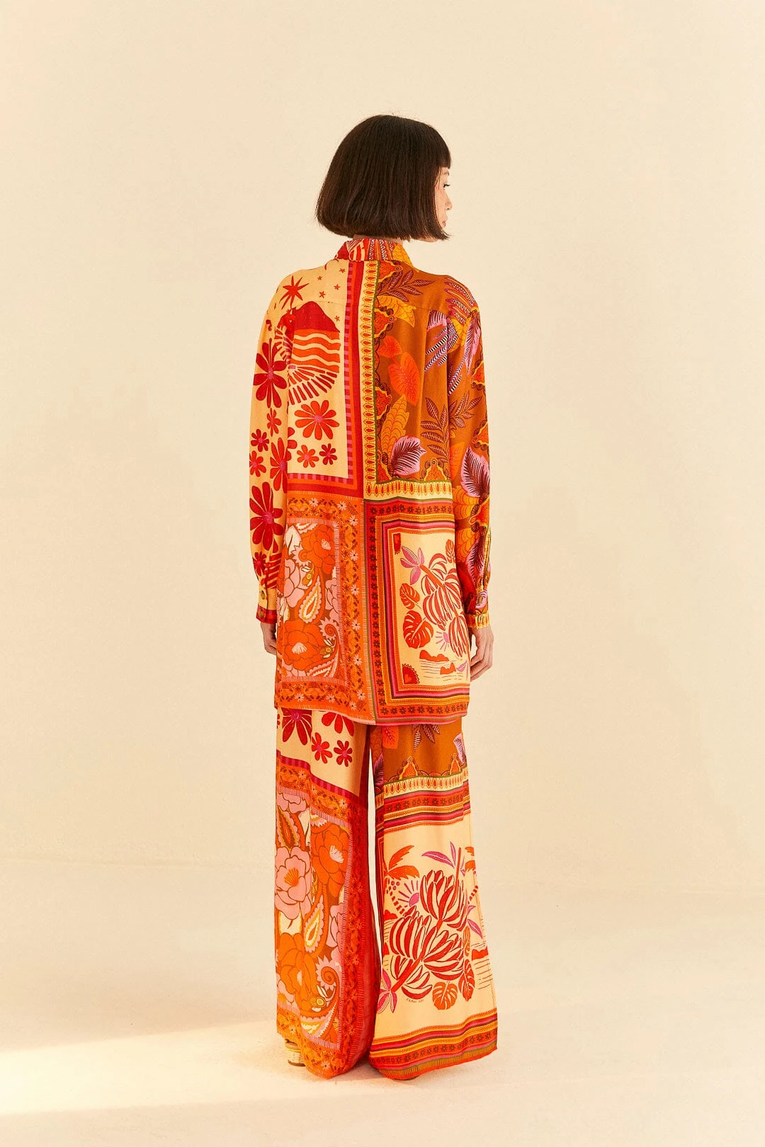 Farm Rio Forest Mixed Scarves Lenzing™ Ecovero™ Viscose Shirtdress 4 Farm Rio Forest Mixed Scarves Lenzing™ Ecovero™ Viscose Shirtdress - Image 4