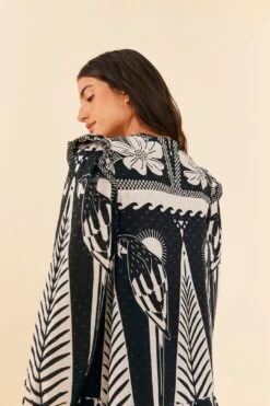 Farm Rio Black Macaw Elegance Long Sleeve Mini Dress -Farm Rio Shoop 306159 05