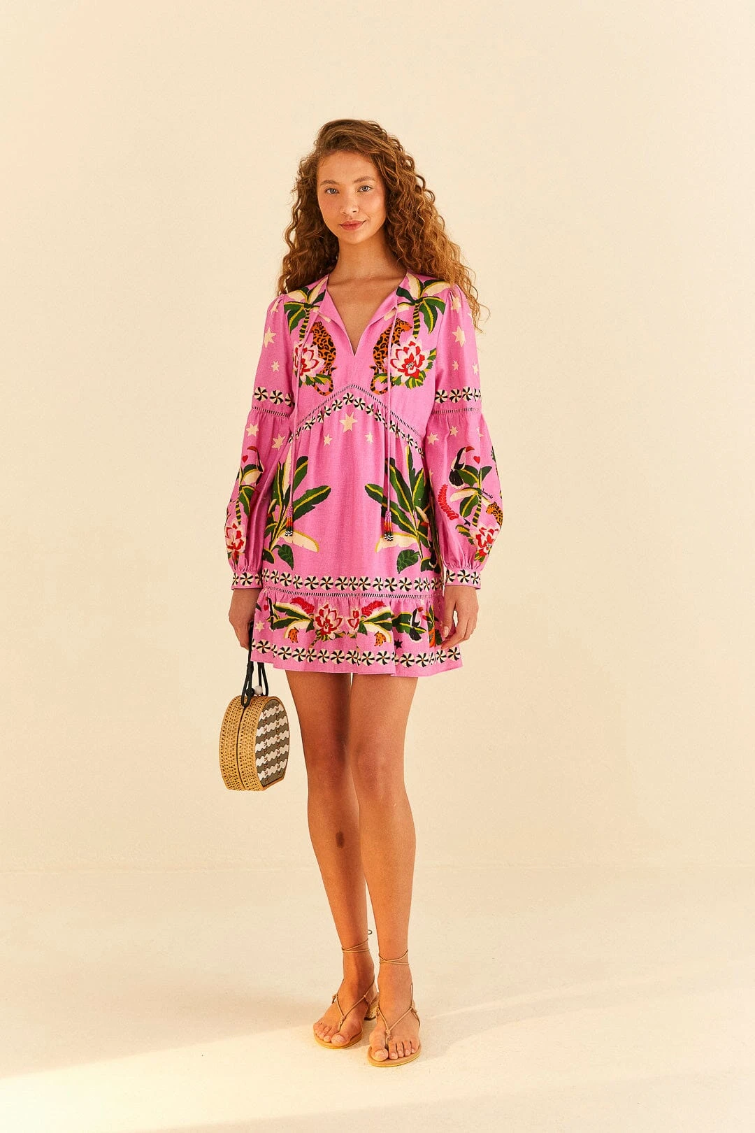 Farm Rio Pink Leopard Forest Mini Dress 2 Farm Rio Pink Leopard Forest Mini Dress - Image 2