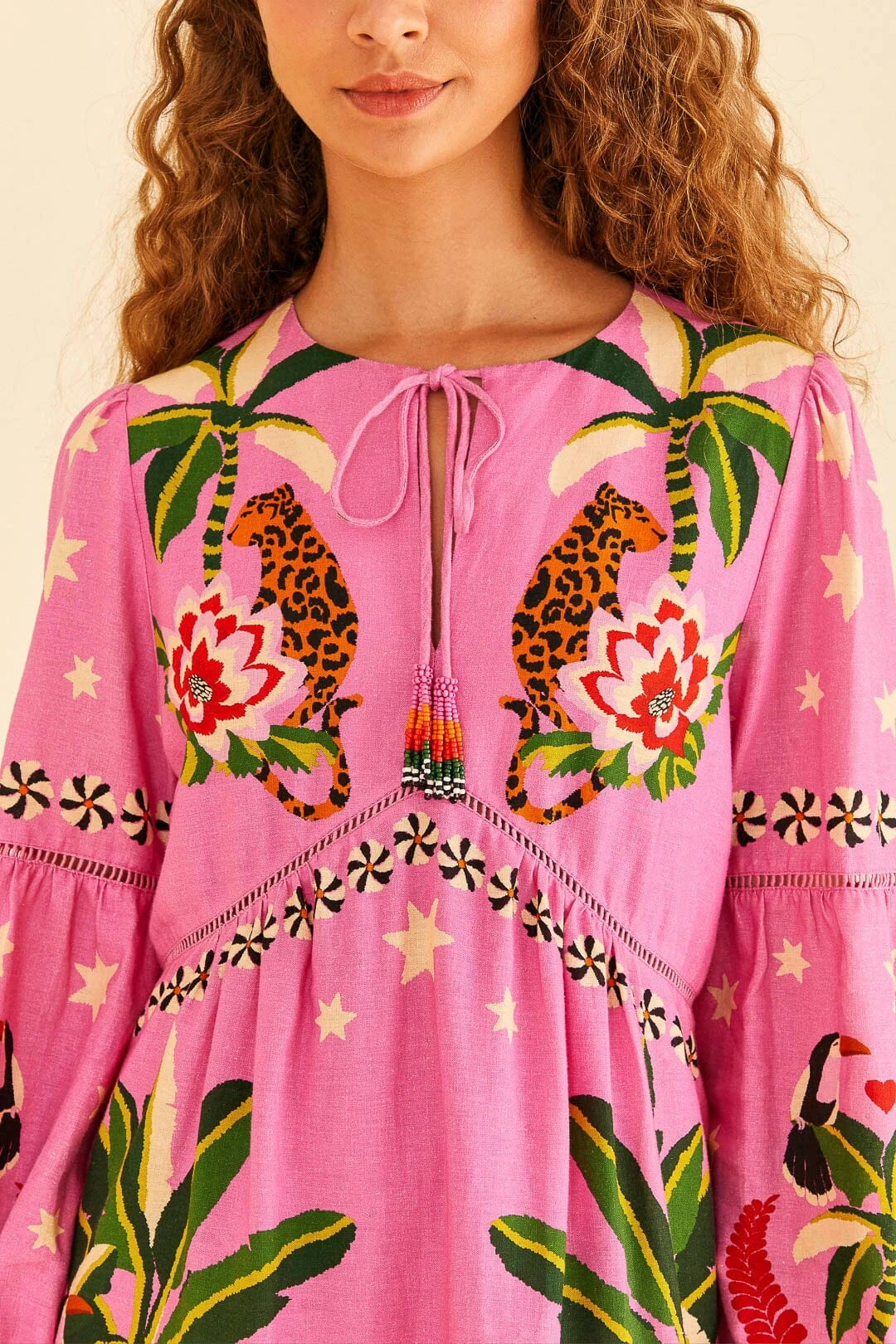 Farm Rio Pink Leopard Forest Mini Dress 3 Farm Rio Pink Leopard Forest Mini Dress - Image 3