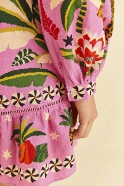 Farm Rio Pink Leopard Forest Mini Dress 10 Farm Rio Pink Leopard Forest Mini Dress -Farm Rio Shoop 306160 05