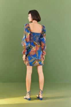 Farm Rio Blue Macaw Flight Mini Dress 9 Farm Rio Blue Macaw Flight Mini Dress -Farm Rio Shoop 306161 04
