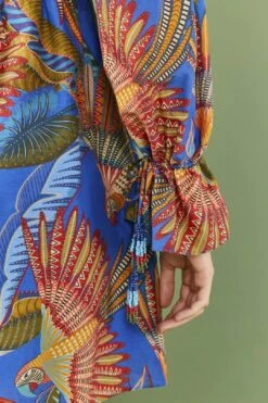 Farm Rio Blue Macaw Flight Mini Dress 10 Farm Rio Blue Macaw Flight Mini Dress -Farm Rio Shoop 306161 05