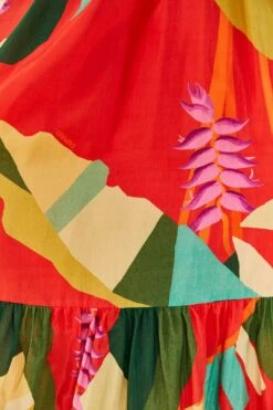 Farm Rio Red Heliconia Midi Dress -Farm Rio Shoop 306185 05