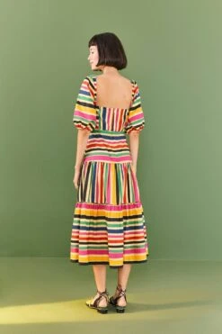 Farm Rio Rainbow Stripes Midi Dress -Farm Rio Shoop 306188 04