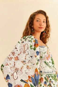 Farm Rio White Summer Garden Midi Dress 7 Farm Rio White Summer Garden Midi Dress -Farm Rio Shoop 306202 03