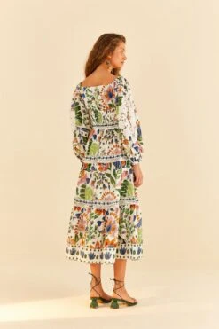 Farm Rio White Summer Garden Midi Dress 8 Farm Rio White Summer Garden Midi Dress -Farm Rio Shoop 306202 04