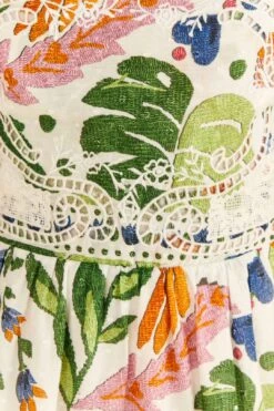 Farm Rio White Summer Garden Midi Dress 9 Farm Rio White Summer Garden Midi Dress -Farm Rio Shoop 306202 05