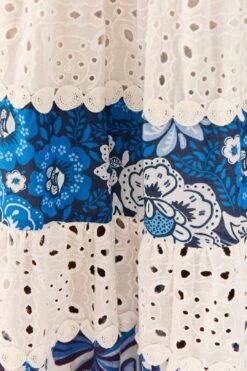 Farm Rio Mixed White And Blue Prints Maxi Dress -Farm Rio Shoop 306205 04