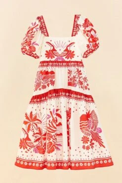 Farm Rio Off-White Rio Tiles Midi Dress -Farm Rio Shoop 306206 05