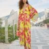 Farm Rio Lime Sweet Jungle Kaftan Dress