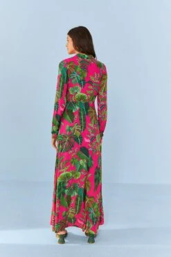 Farm Rio Pink Leaves Maxi Dress 9 Farm Rio Pink Leaves Maxi Dress -Farm Rio Shoop 306210 04