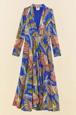 Farm Rio Blue Macaw Flight Maxi Dress 9 Farm Rio Blue Macaw Flight Maxi Dress -Farm Rio Shoop 306211 05
