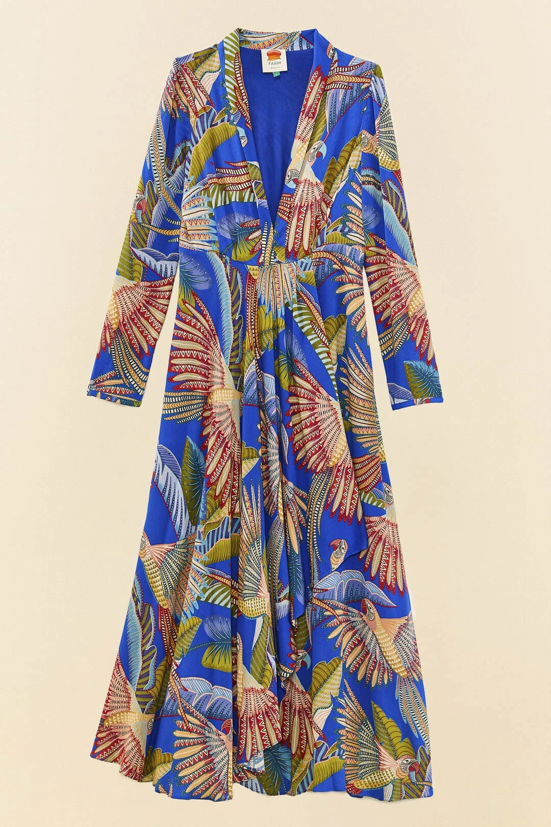 Farm Rio Blue Macaw Flight Maxi Dress 5 Farm Rio Blue Macaw Flight Maxi Dress - Image 5