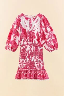 Farm Rio Pink Tropical Woodcut Mini Dress 11 Farm Rio Pink Tropical Woodcut Mini Dress -Farm Rio Shoop 306220 06