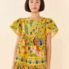 Farm Rio Yellow Summer Garden Blouse