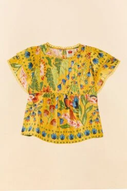 Farm Rio Yellow Summer Garden Blouse -Farm Rio Shoop 306228 06