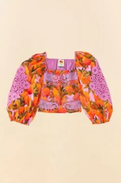 Farm Rio Lilac Mango Macaws Blouse -Farm Rio Shoop 306230 06