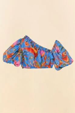 Farm Rio Blue Macaw Party Blouse 11 Farm Rio Blue Macaw Party Blouse -Farm Rio Shoop 306238 06