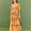 Farm Rio Yellow Rio Tapestry Maxi Dress