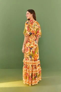Farm Rio Yellow Rio Tapestry Maxi Dress 9 Farm Rio Yellow Rio Tapestry Maxi Dress -Farm Rio Shoop 306240 04