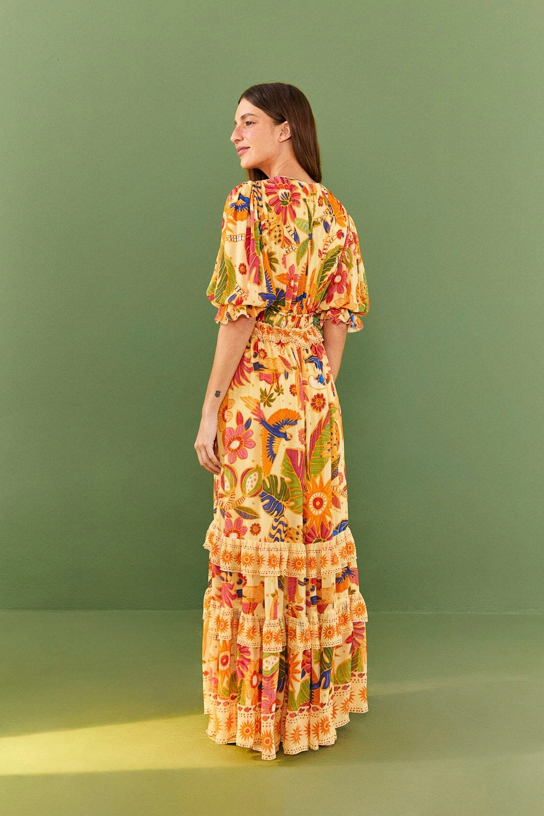 Farm Rio Yellow Rio Tapestry Maxi Dress 4 Farm Rio Yellow Rio Tapestry Maxi Dress - Image 4