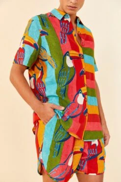 Farm Rio Wonderful Toucans Unisex Shorts -Farm Rio Shoop 306244 04