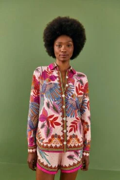 Farm Rio Pink Macaw Scarf Shirt 7 Farm Rio Pink Macaw Scarf Shirt -Farm Rio Shoop 306246 03