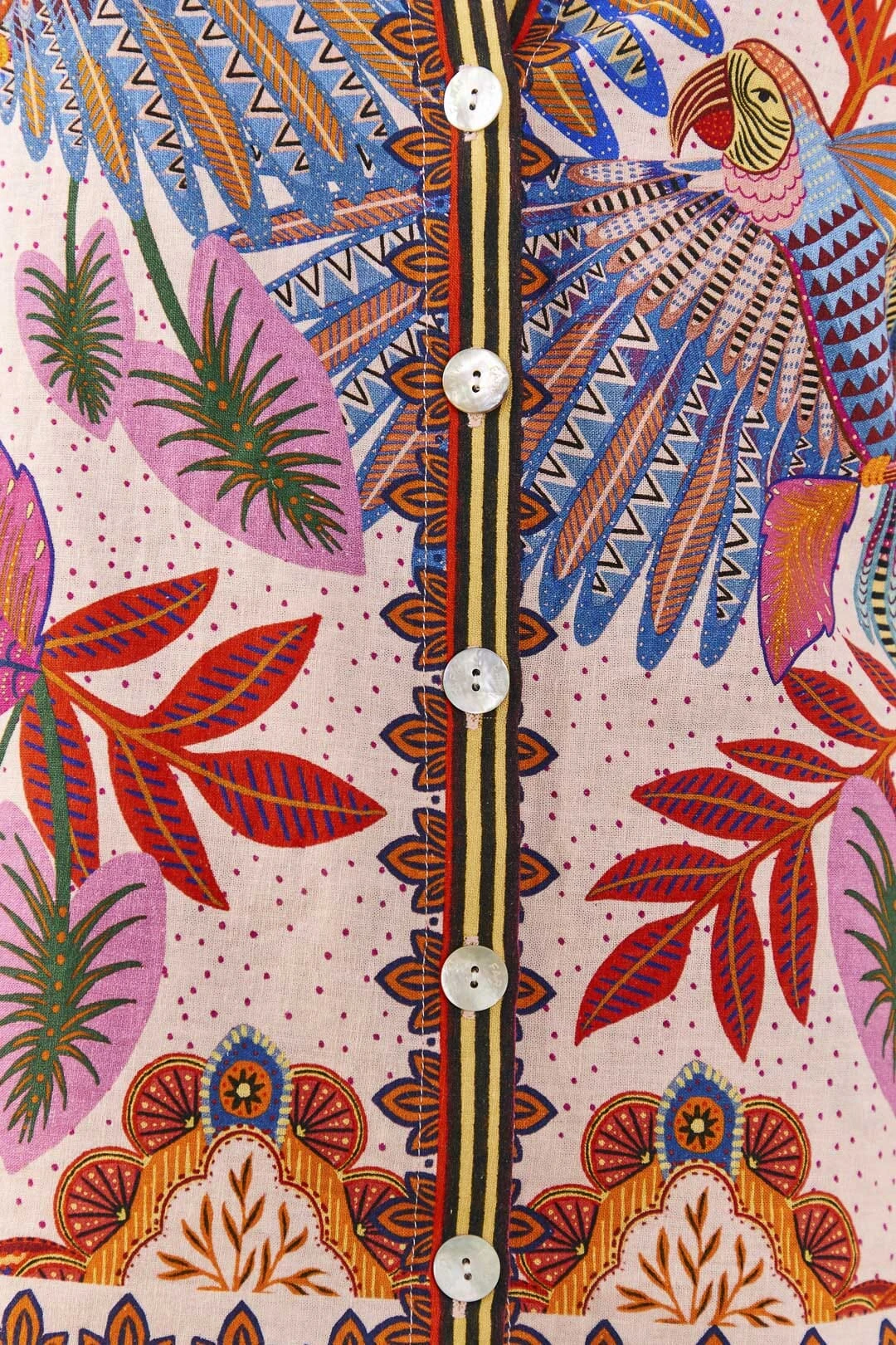 Farm Rio Pink Macaw Scarf Shirt 4 Farm Rio Pink Macaw Scarf Shirt - Image 4